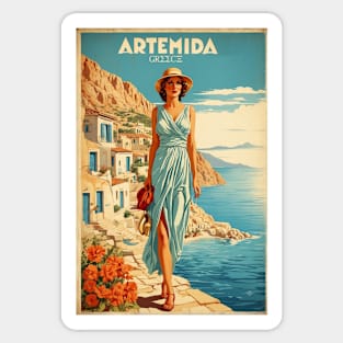 Artemida Greece Vintage Tourism Travel Sticker